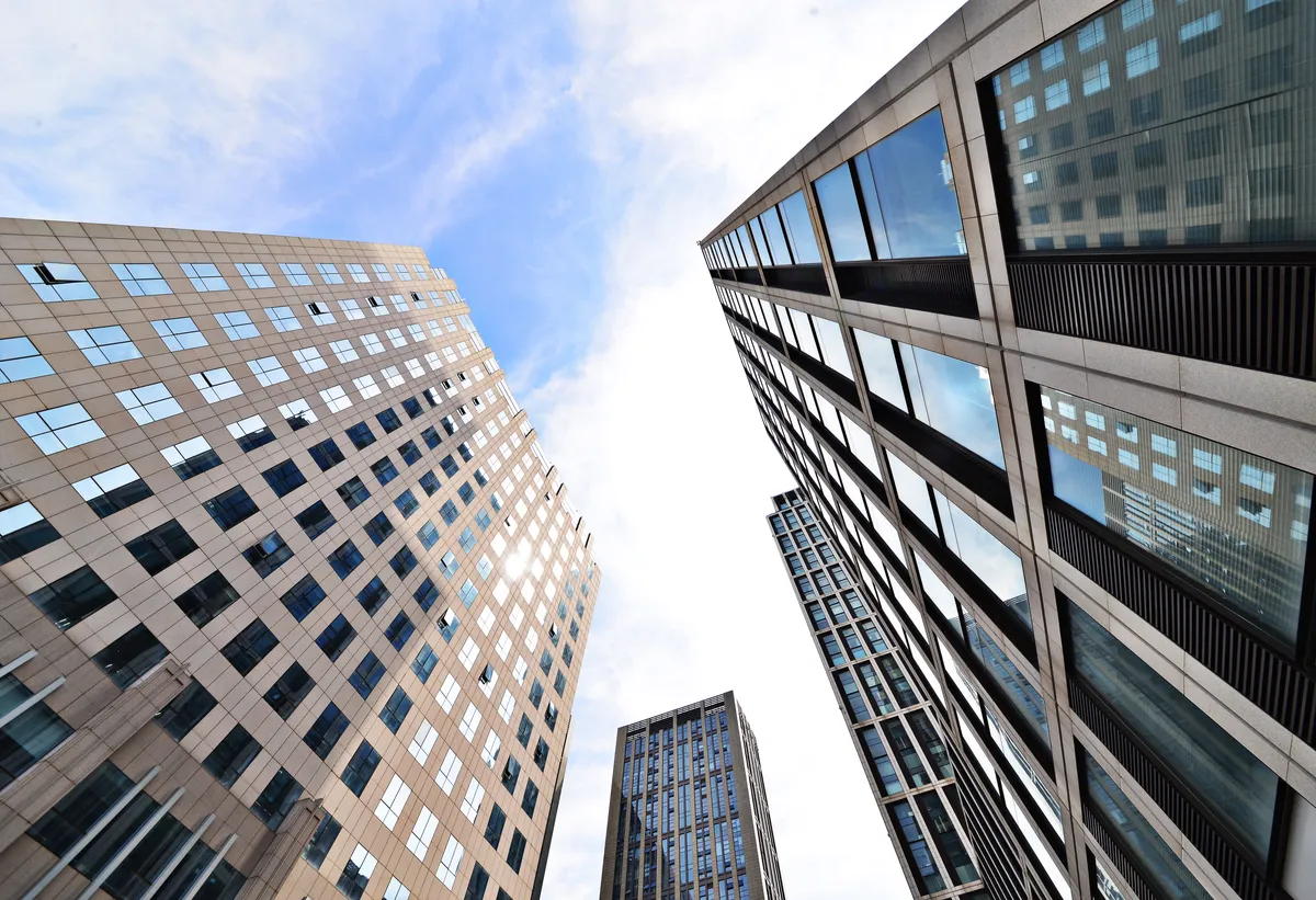 Modern business buildings